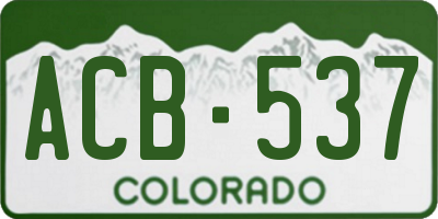 CO license plate ACB537