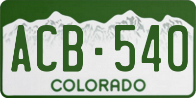 CO license plate ACB540