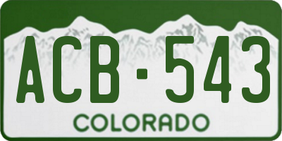 CO license plate ACB543
