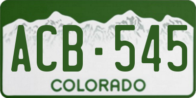 CO license plate ACB545