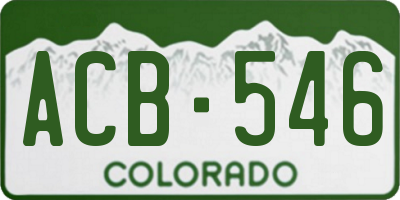 CO license plate ACB546