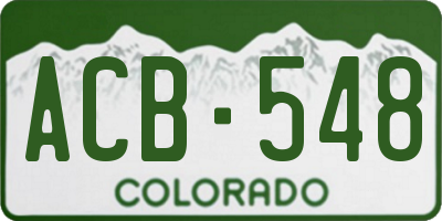 CO license plate ACB548