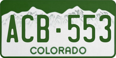CO license plate ACB553