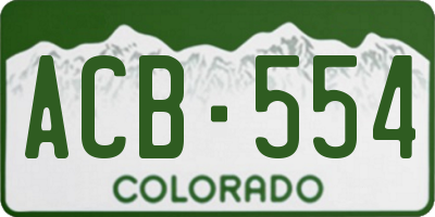 CO license plate ACB554