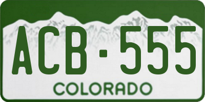 CO license plate ACB555