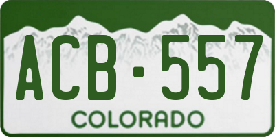 CO license plate ACB557