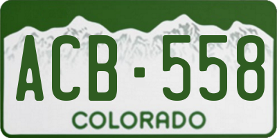 CO license plate ACB558