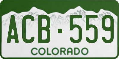 CO license plate ACB559