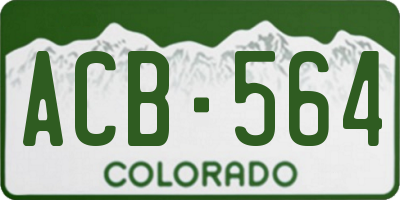 CO license plate ACB564