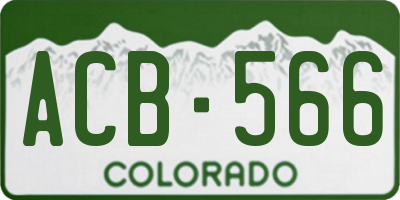 CO license plate ACB566