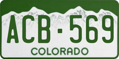 CO license plate ACB569
