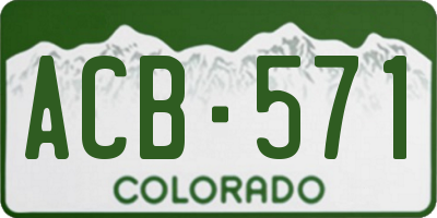CO license plate ACB571