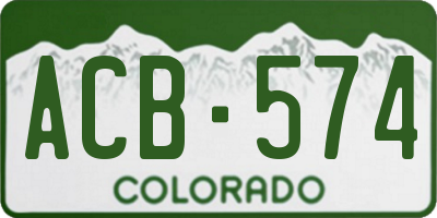 CO license plate ACB574