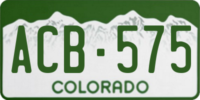CO license plate ACB575
