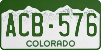 CO license plate ACB576