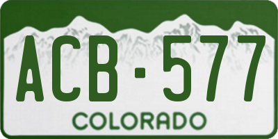CO license plate ACB577
