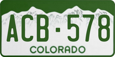 CO license plate ACB578