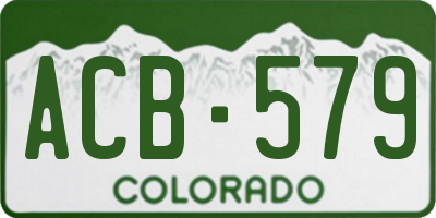 CO license plate ACB579