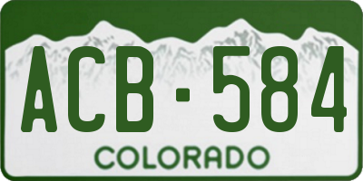 CO license plate ACB584