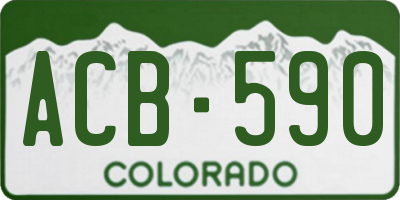 CO license plate ACB590