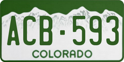 CO license plate ACB593