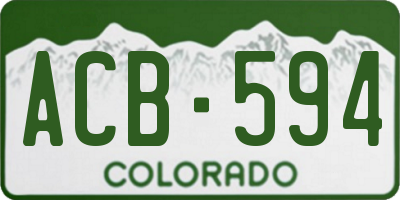 CO license plate ACB594