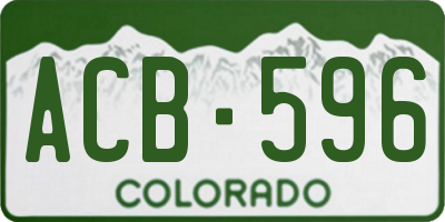 CO license plate ACB596