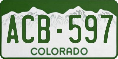 CO license plate ACB597
