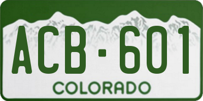 CO license plate ACB601