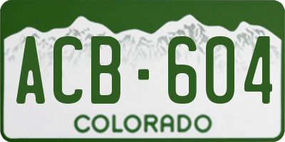 CO license plate ACB604
