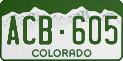CO license plate ACB605