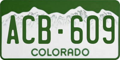 CO license plate ACB609