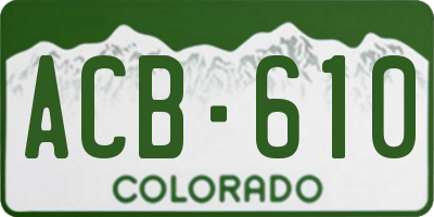 CO license plate ACB610