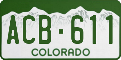 CO license plate ACB611