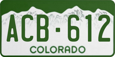 CO license plate ACB612