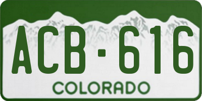CO license plate ACB616