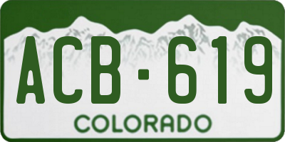 CO license plate ACB619