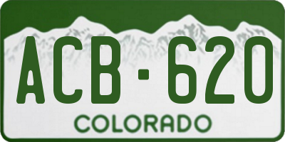 CO license plate ACB620