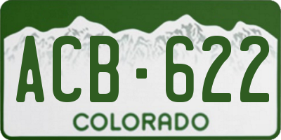 CO license plate ACB622
