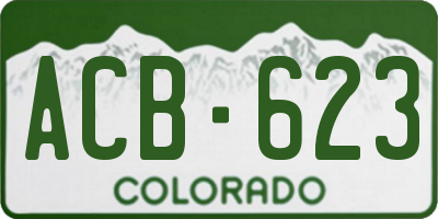CO license plate ACB623