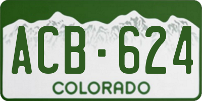 CO license plate ACB624