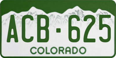 CO license plate ACB625