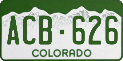 CO license plate ACB626