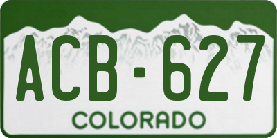 CO license plate ACB627