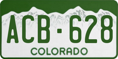 CO license plate ACB628