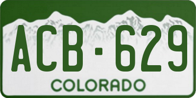 CO license plate ACB629
