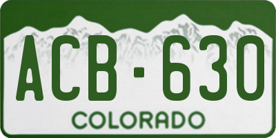 CO license plate ACB630
