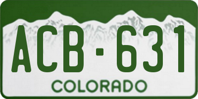 CO license plate ACB631