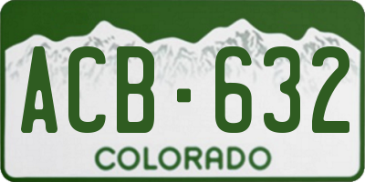 CO license plate ACB632