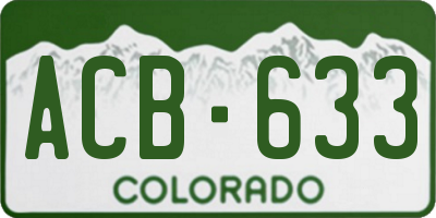 CO license plate ACB633